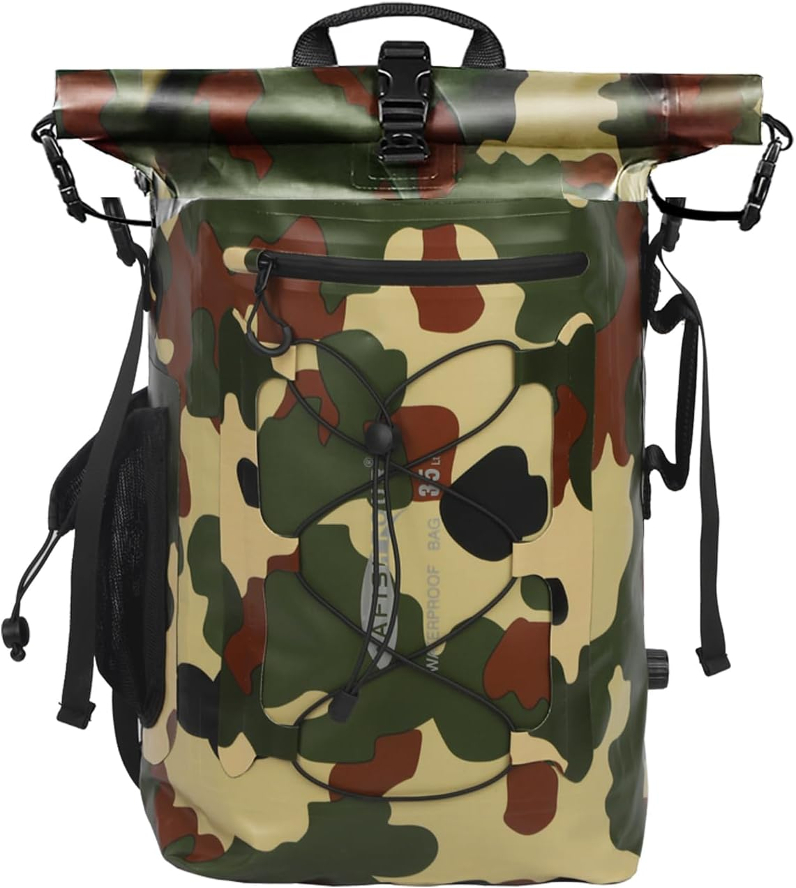 AFISHTOUR Heavy Duty Waterproof Dry Bag Backpack - 35L Roll-Top Floating Dry Bag Backpack for Motorcycles, Kayaking, Rafting, Boating, Camping, Hiking, Fishing