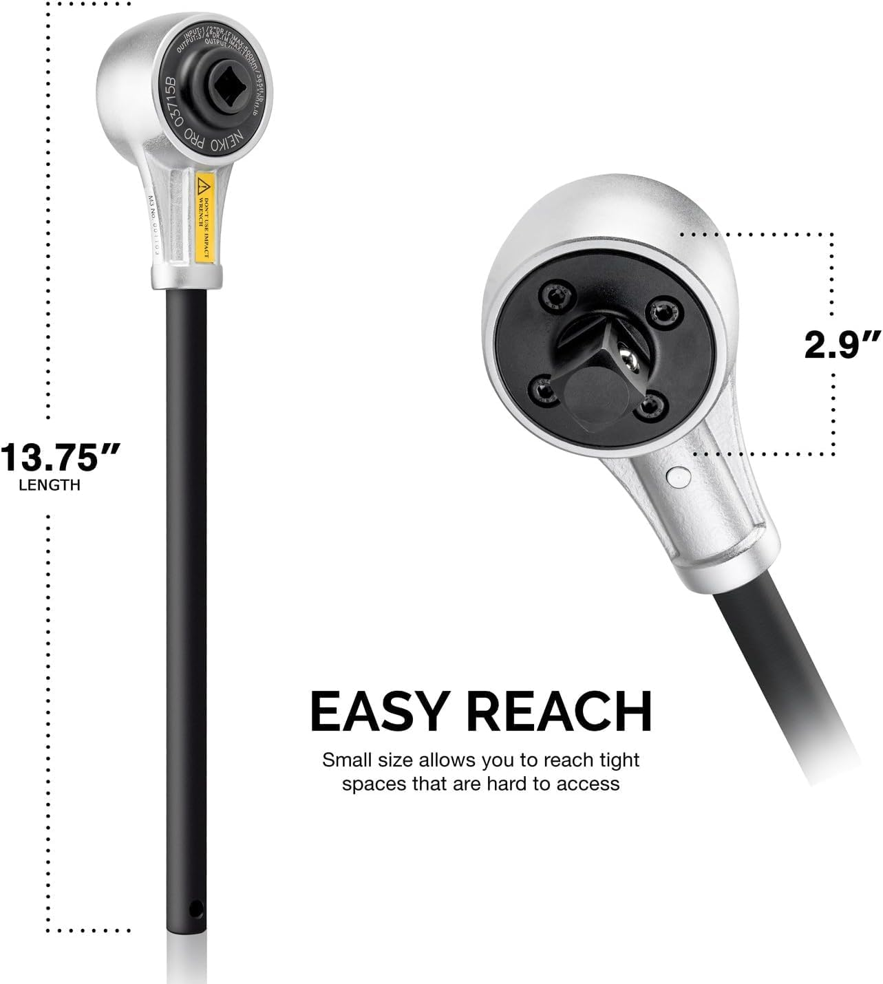 NEIKO PRO 03715B 1/2" Drive Torque Wrench, 1100 Foot-Pound Heavy Duty Torque Multiplier Wrench, Cr-Mo and Chrome-Vanadium image number 1
