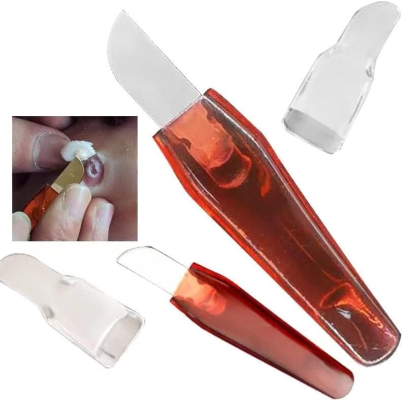 Torsor 5 Pack Corn Removal Tool for Feet Mini Knives Stainless Steel Pedicure Knife Corn Callus Shaver Foot Dead Hard Thick Skin Remover Gray Nail Polish Cuticle Trimmer Heel Scraper Pedestal Care image number 6