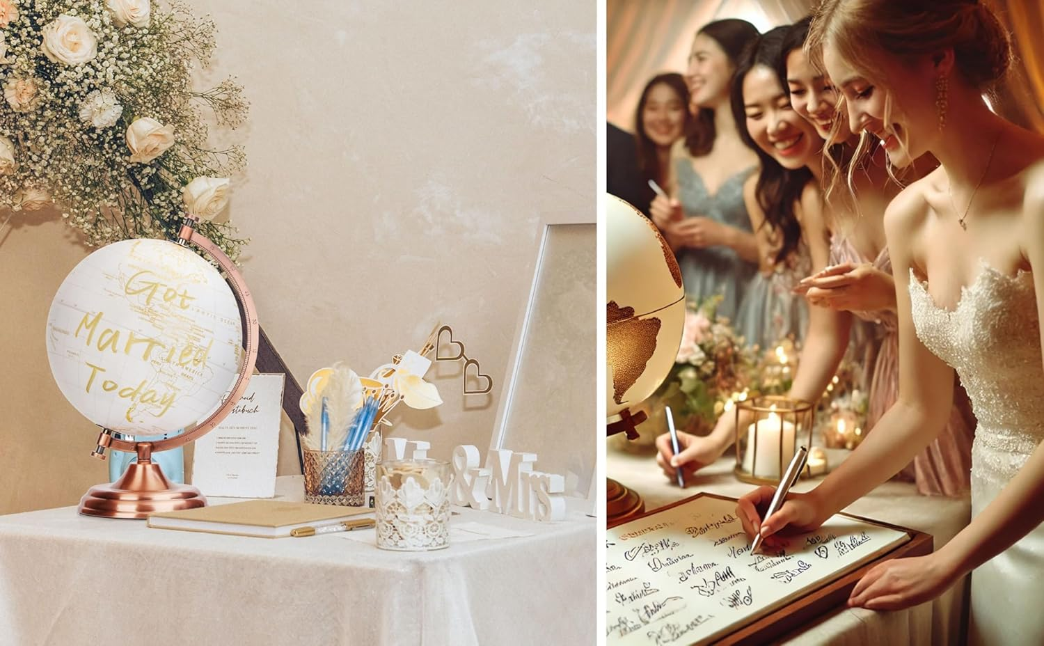 Exerz World Globe (Dia 8"/20 Cm) - Educational/Geographic/Modern Desktop Decoration - Metallic Golden World Globe Diameter 20 CM image number 2