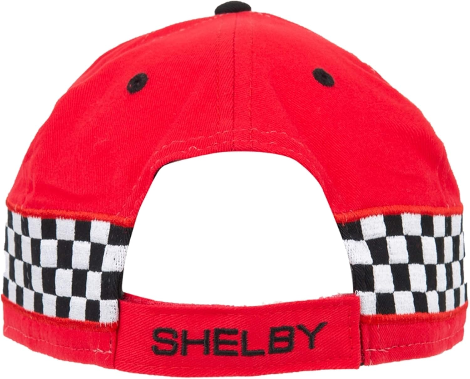 Shelby Snake Red Checkered Race Cap Hat | Officialy Licensed Shelby&reg; Product | Adjustable, One-Size Fits All, Red, One Size