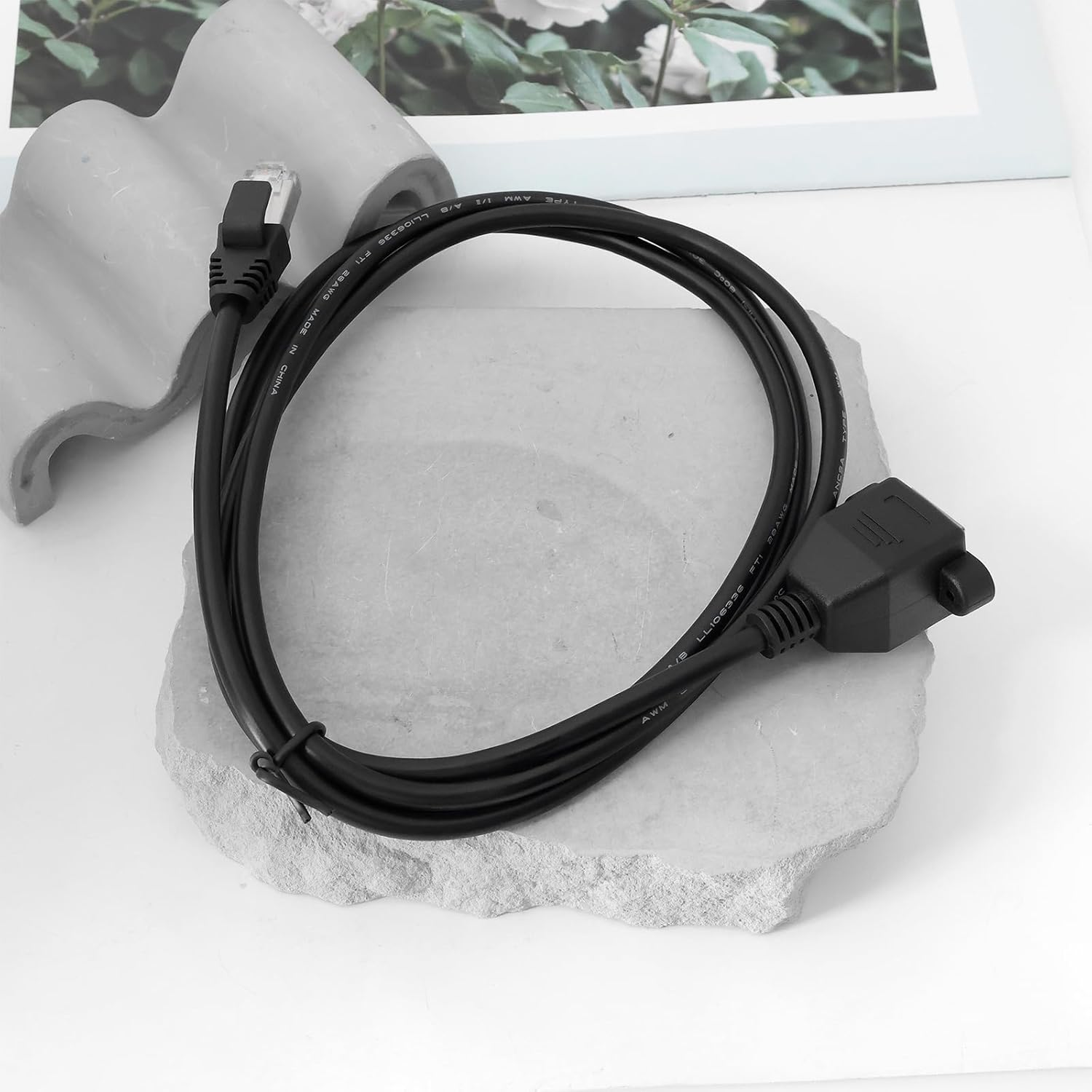 Emagtech RJ45 Male to Female Straight Head with Ear Panel Direct Network Extension Cable with a Length of 1.5 Meters Suitable for Microphone Fiber Black image number 3