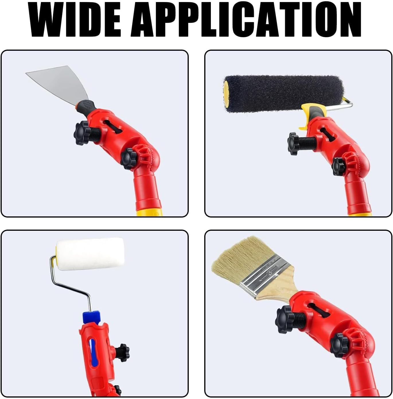 Multi-Angle Paint Brush Extender,Rotating Head Extension Pole Attachments for High Ceilings,Corners, Edges and Corner Painting Tool image number 5