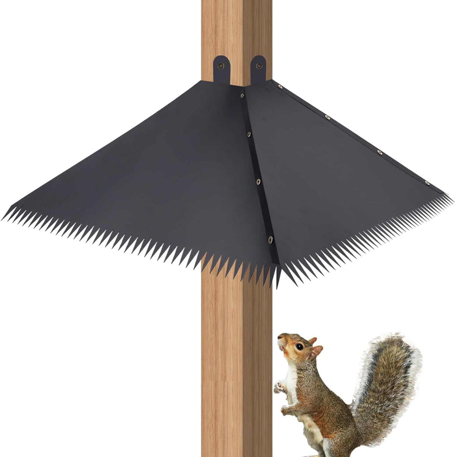 Lasuroa 4Pcs Serrated Squirrel Baffles, PVC Bird Feeder Pole Squirrel Proof Baffles Shepherds Hook Squirrels Guard for Outdoors Bird Feeder Pole image number 4
