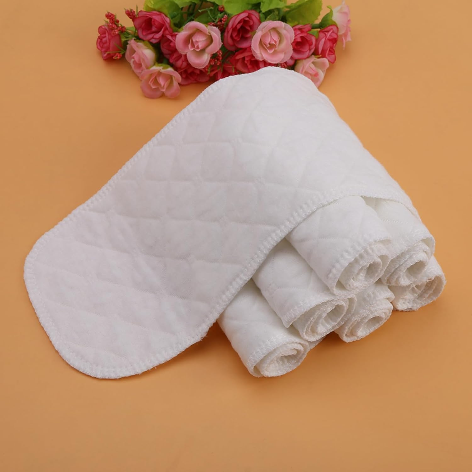 Reusable Cotton Nappy Liner Insert 10Pcs for Baby Modern Cloth Diapers (Sixth Floor (32 * 12Cm))