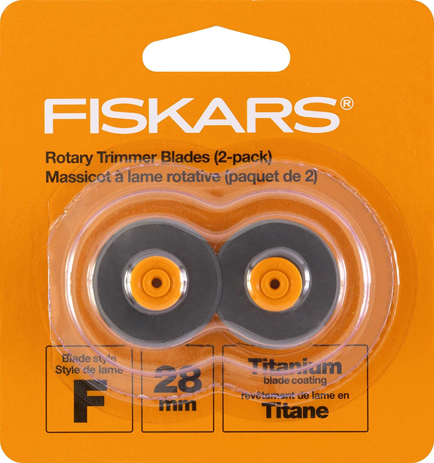 Fiskars 28Mm Replacement Titanium Rotary Cutter Blades (2-Pack) - Style F - Compatible with Fiskars 28Mm Rotary Paper Cutters image number 1