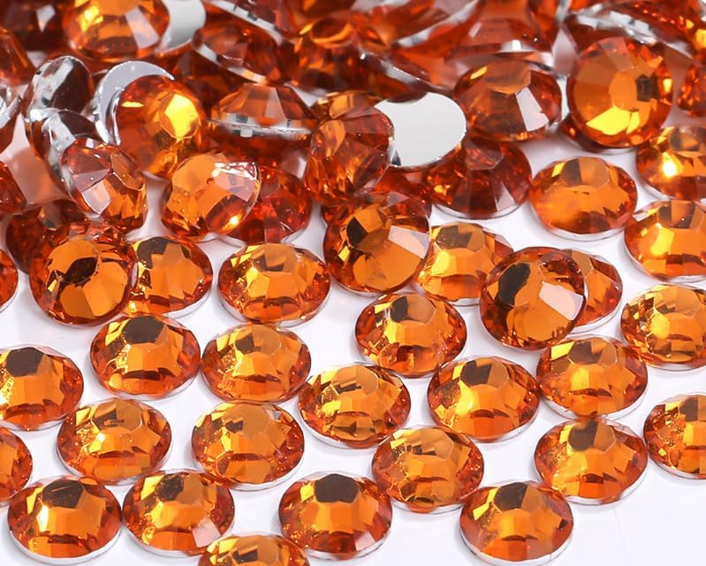Yixinly Pack of 5000 SS16 4 Mm Rhinestones, round Crystals Stones for Nails, DIY Decoration, Clothing, Mobile Phone Cases, Shoes, Bags (Orange)