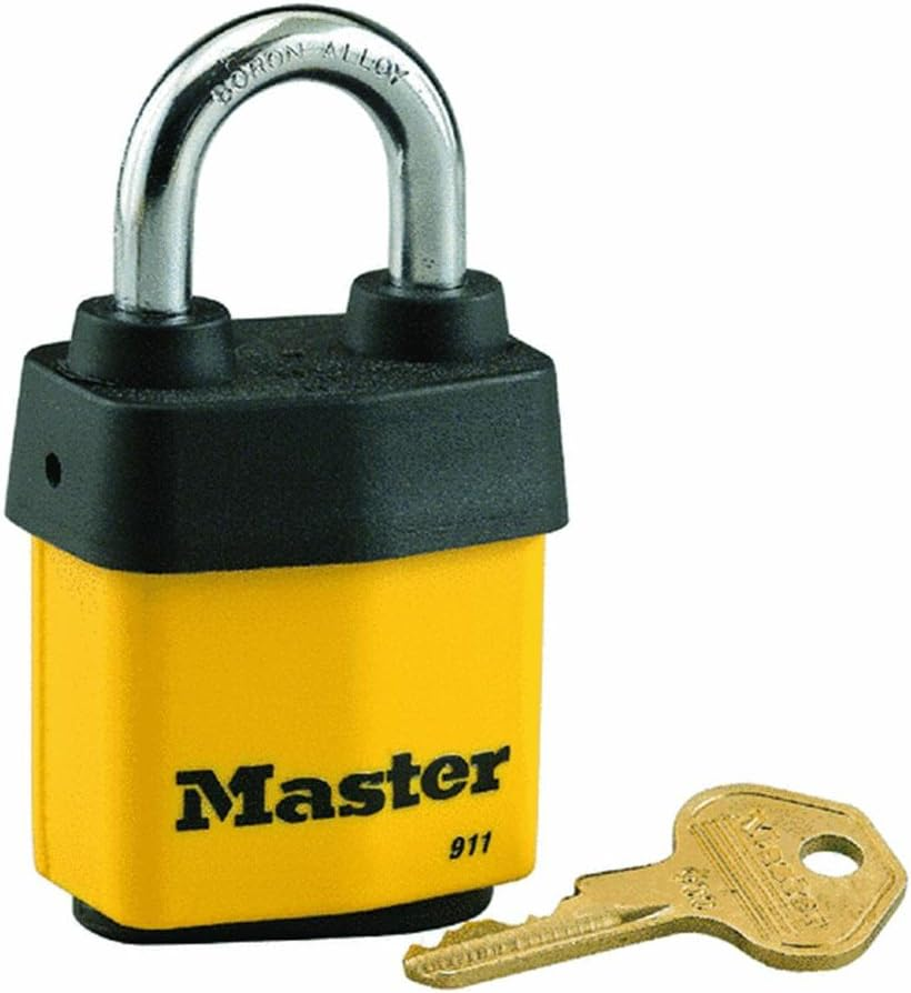 Master Lock 911DPF Heavy Duty Outdoor Padlock with Key, 1 Pack, Yellow image number 1