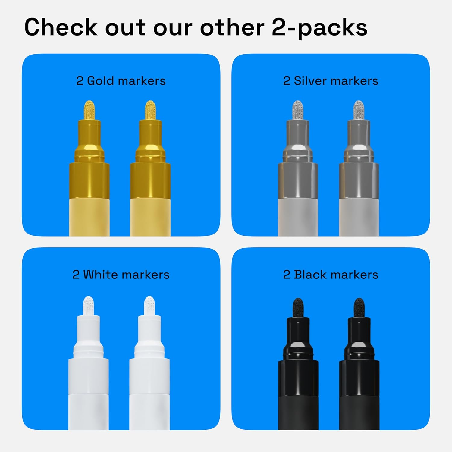 ARTISTRO 2 Silver Acrylic Paint Pens for Rock Ceramic Wood Glass Metal Fabric Plastic - 3Mm Metallic Paint Markers Ideal for Scrapbooking DIY Crafts Art Projects image number 4