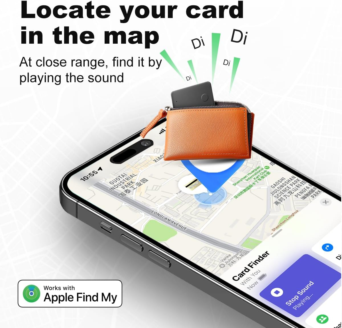 Wallet Tracker Card, Thin Bluetooth Tracker, Works with Apple Find My (Ios Only), Rechargeable, Wallet Finder and Item Locator for Wallet, Luggage Tags and More（One Pcs） image number 5