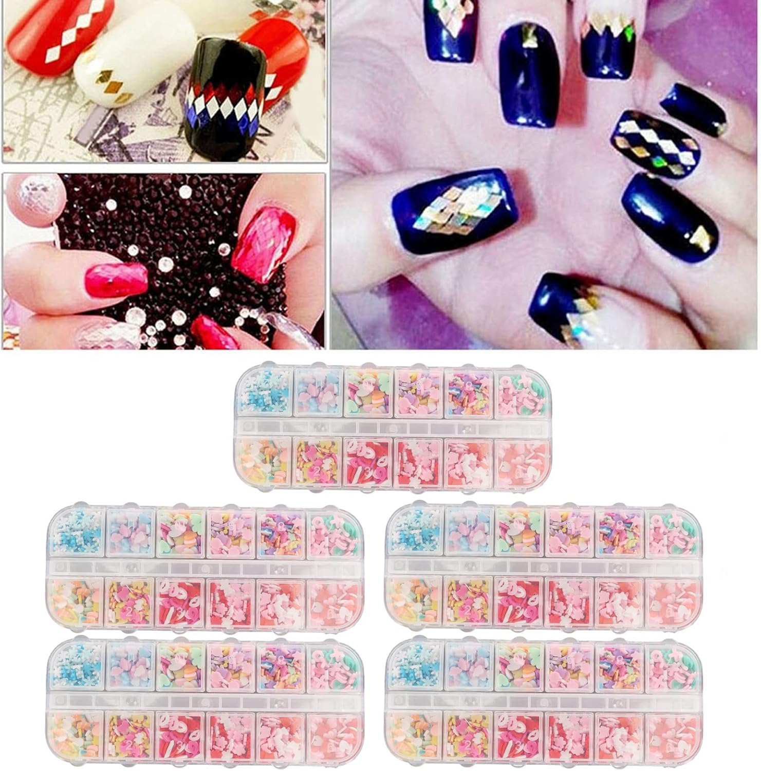 Kawaii Nail Charms, Nail Charms, Nail Charms Kit, Manicure Craft Jewelry, Nail Rhinestones Charms, for Manicure DIY Accessories image number 3