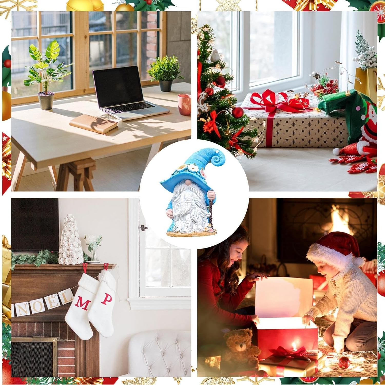 Gnomes Decorations for Home, Coffee Shop Counter Resin Decor, Handmade Faceless Whitebeard Dwarf Farmhouse Figurine Gnome for Home Kitchen Coffee Station Table Shelf image number 1