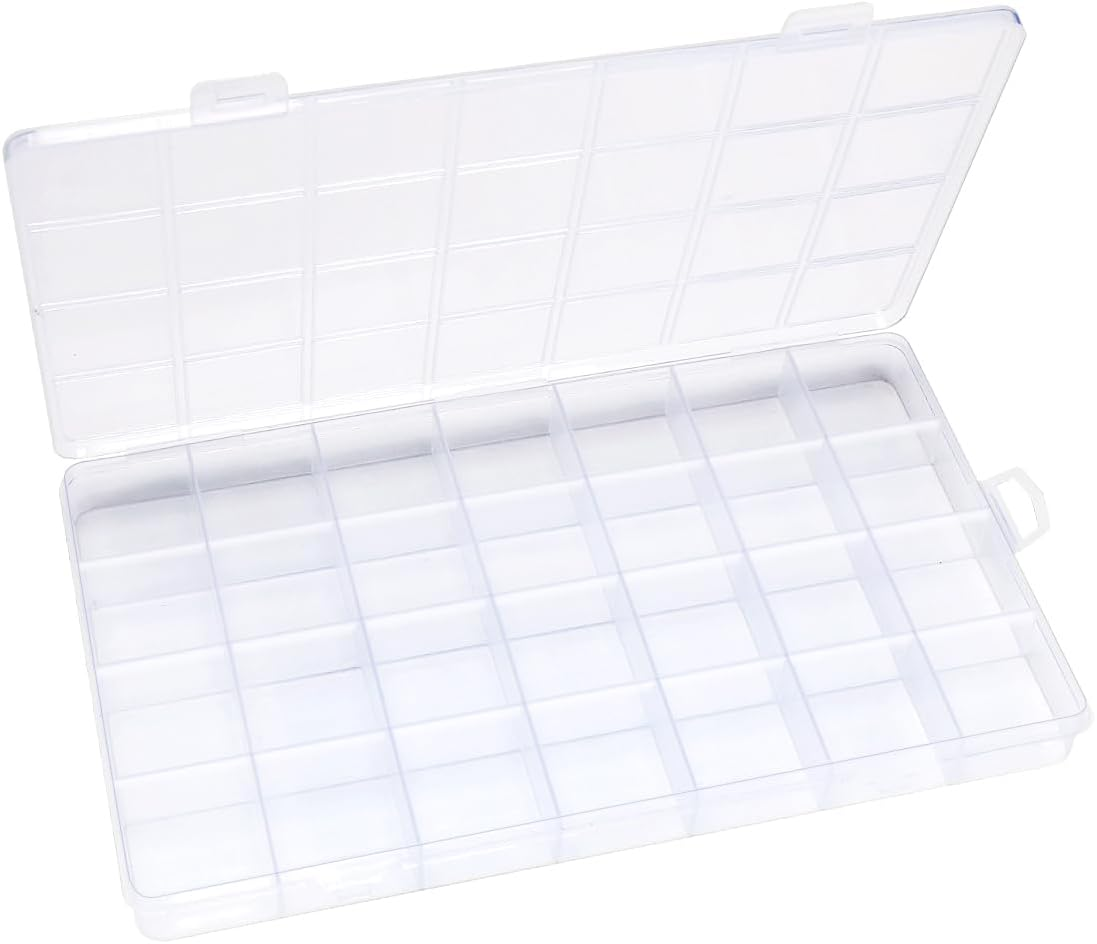 Eppingwin 28 Grids Bead Organizer, Craft Organizers and Storage, Acrylic Organizers, Plastic Bead Organizer Box for Crafts Organizing Storing, Translucent image number 4