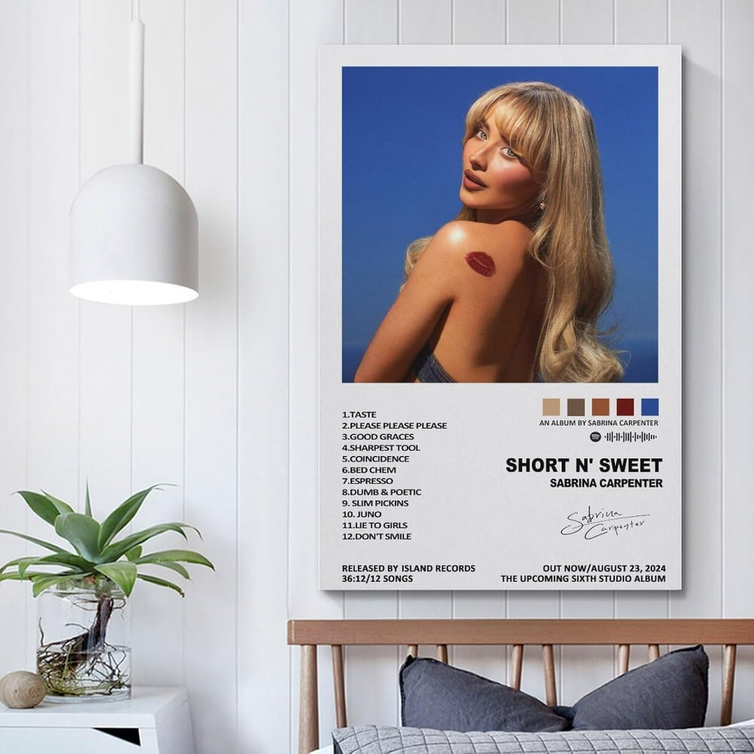 Wall Art Sabrina Music Carpenter Album Poster Poster Canvas Painting Wall Art Picture Home Decor Print for Bedroom Living Room Dorm Study Bar Office 12X18Inch(30X45Cm)