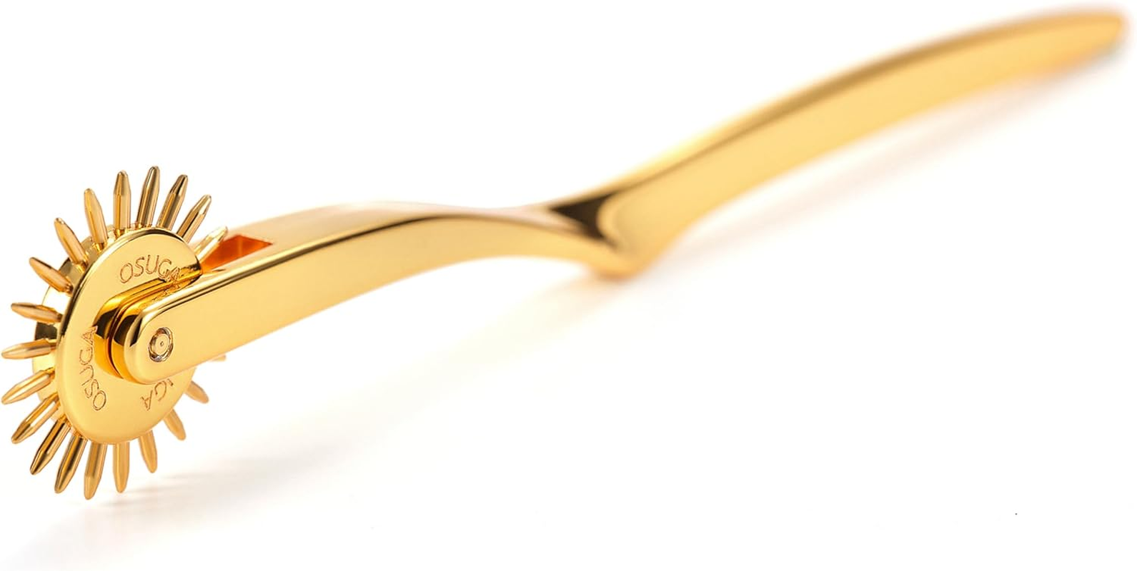 OSUGA Golden Erotic BDSM Toys Foreplay Pinwheel Sex Roller Nipple Breast Spikes Fetish Tongue Stimulator Sex Tools Sensory Play 22 Pins Flirting Stimulation Roller Portable Couple Sex Toys image number 6