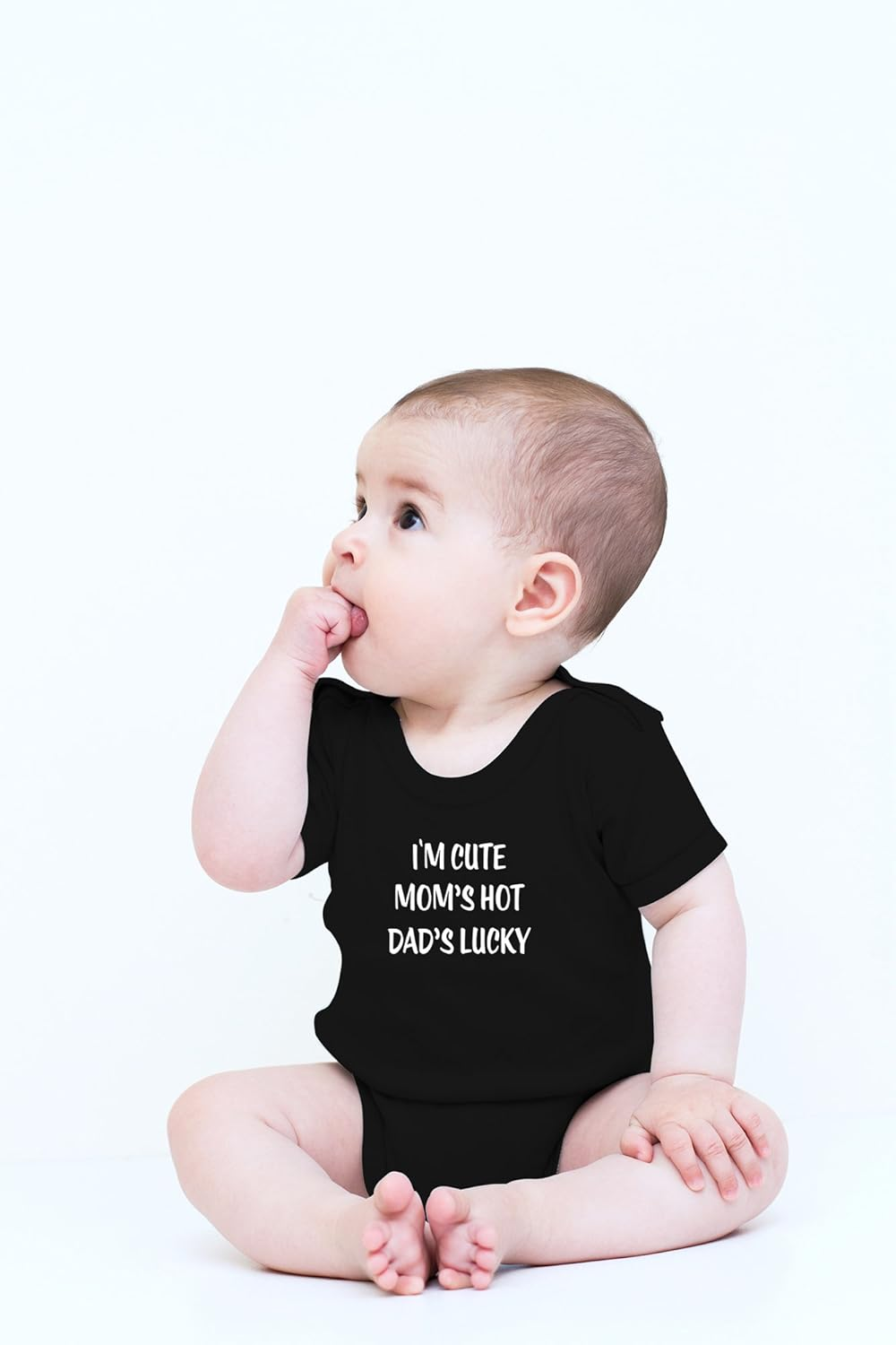 Crazy Bros Tees Cute, Mom'S Hot, Dad'S Lucky Funny Cute Novelty Infant One-Piece Baby Bodysuit image number 4