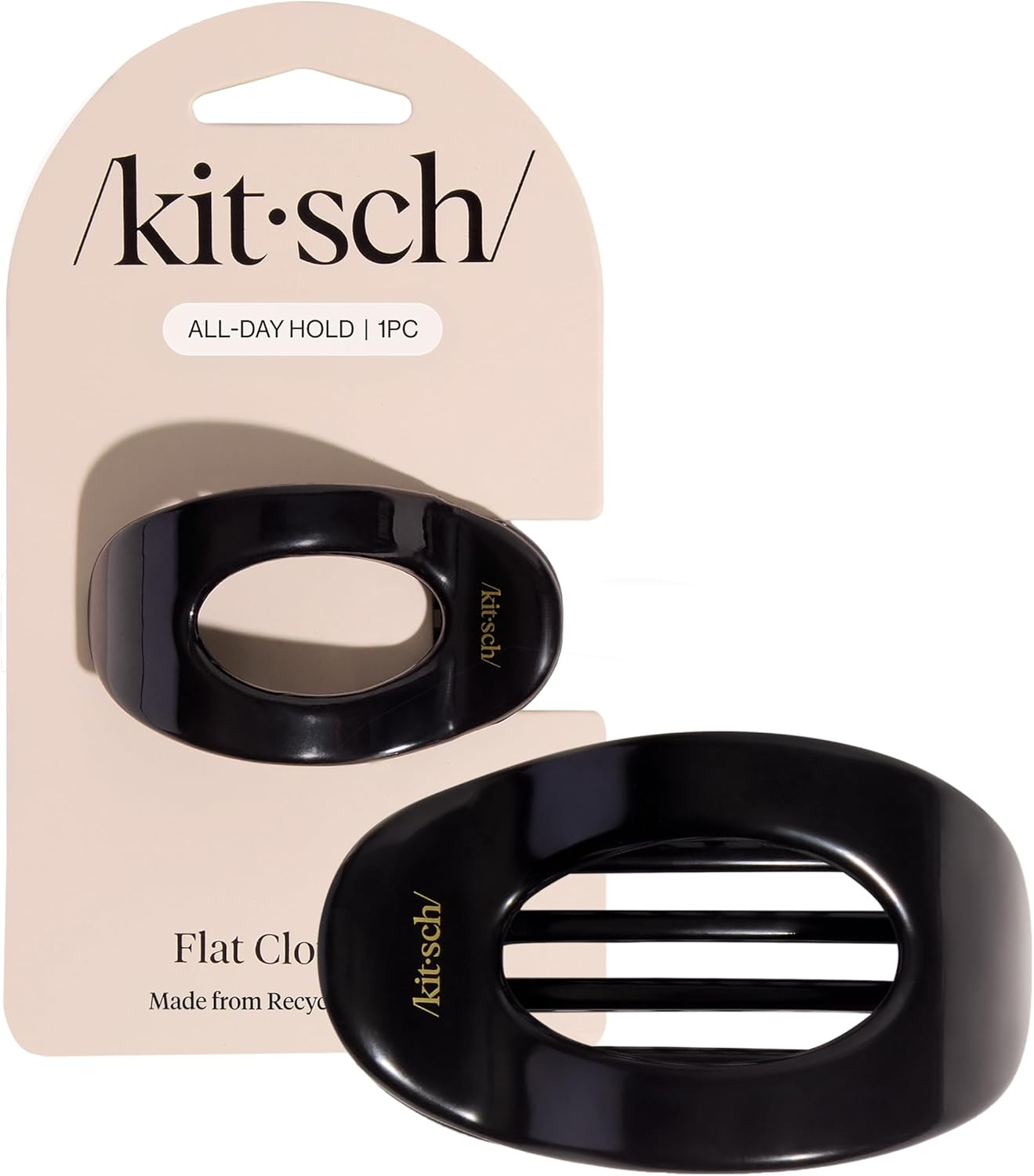 Kitsch Recycled Plastic Small Flat Cloud Clip - Black