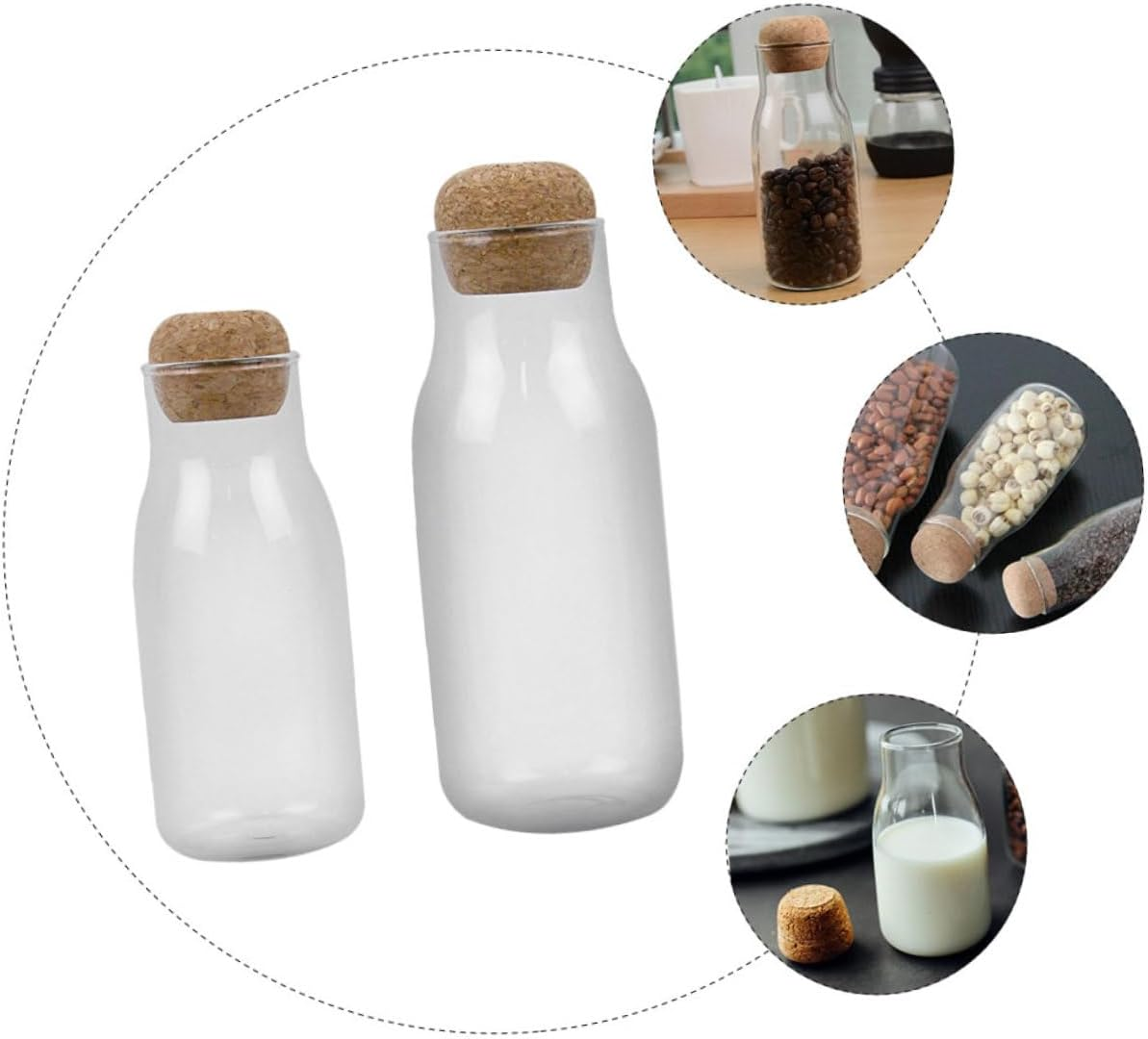 UTHCLO 2Pcs Kitchen Storage Jars High Borosilicate Containers Heat Resistant Sealed Canisters for Food Beans Cookies Tea for Home Organization image number 1