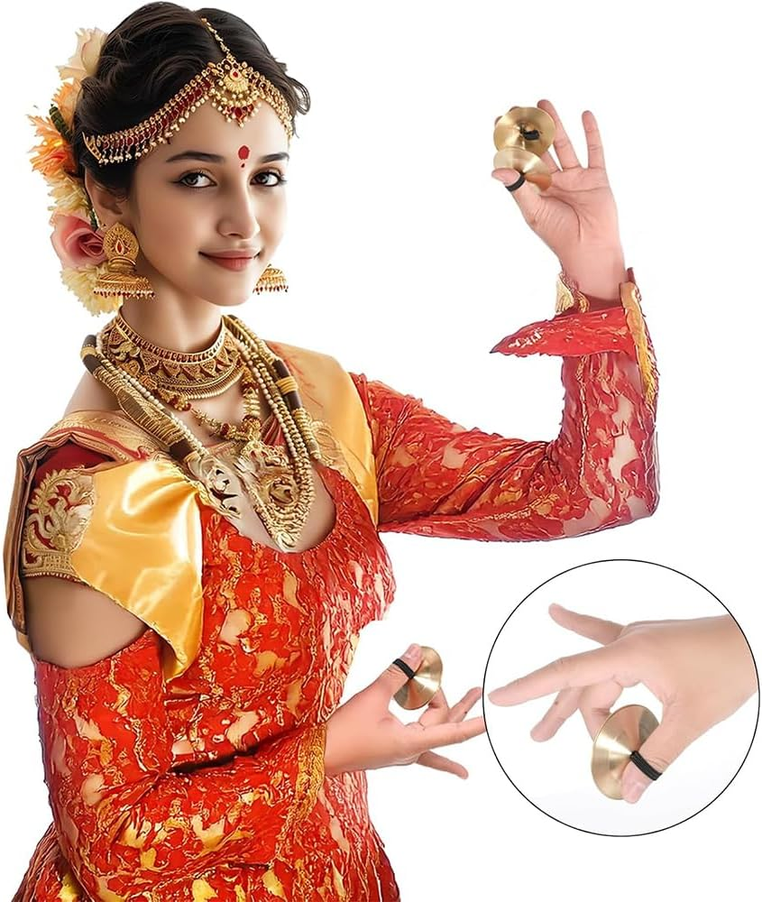 6 Pcs Finger Cymbals, Brass Musical Instrument, Percussion Zills Instruments, Finger Cymbals Brass Finger Dancing Zills Musical Instrument Dancing Belly Dancer Finger Dance Accessories