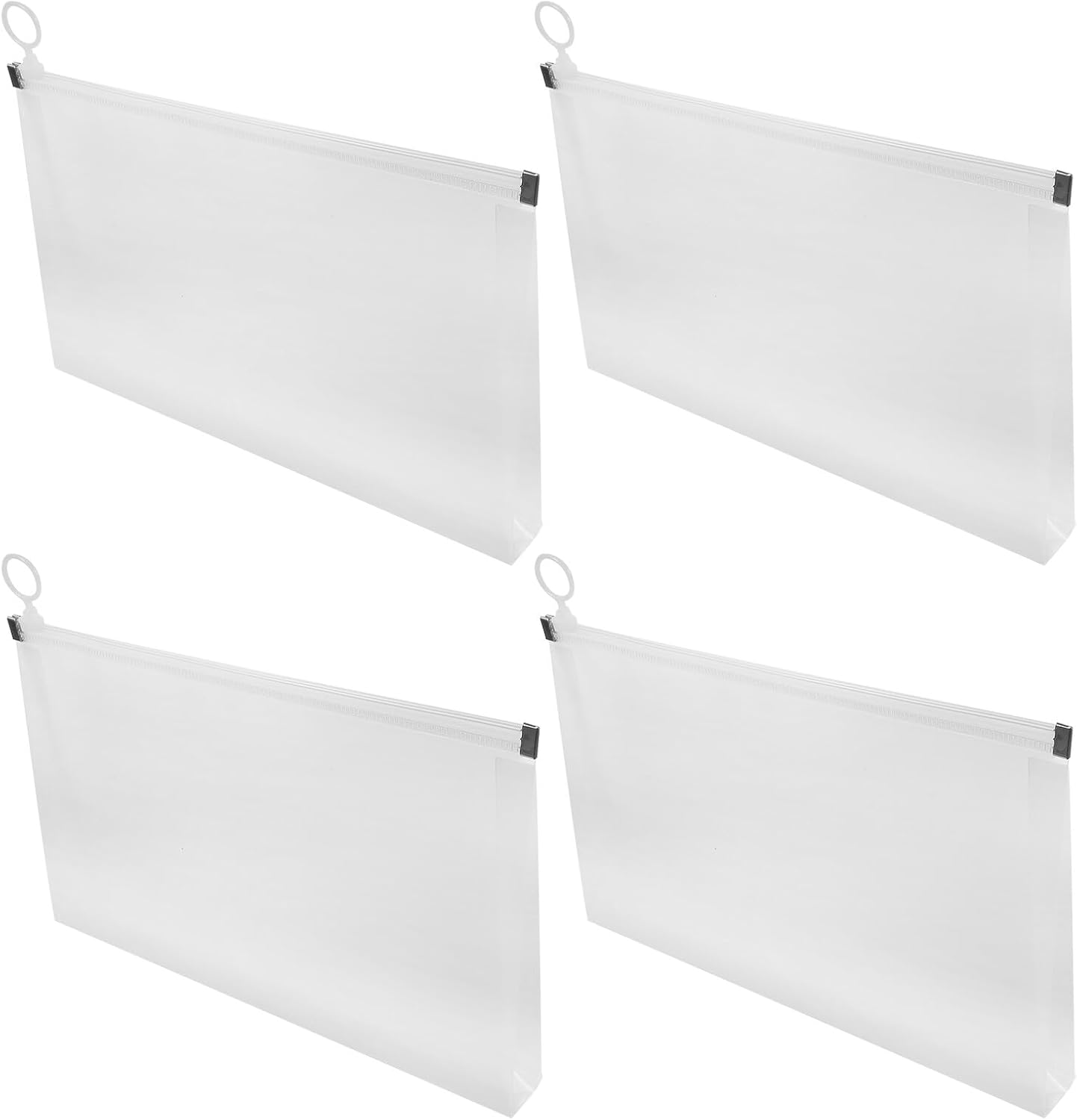 Gadpiparty 4Pcs Document Pouch Zipper File Organizer Bags Large Capacity Transparent Receipt Storage for Office School Business Travel image number 3