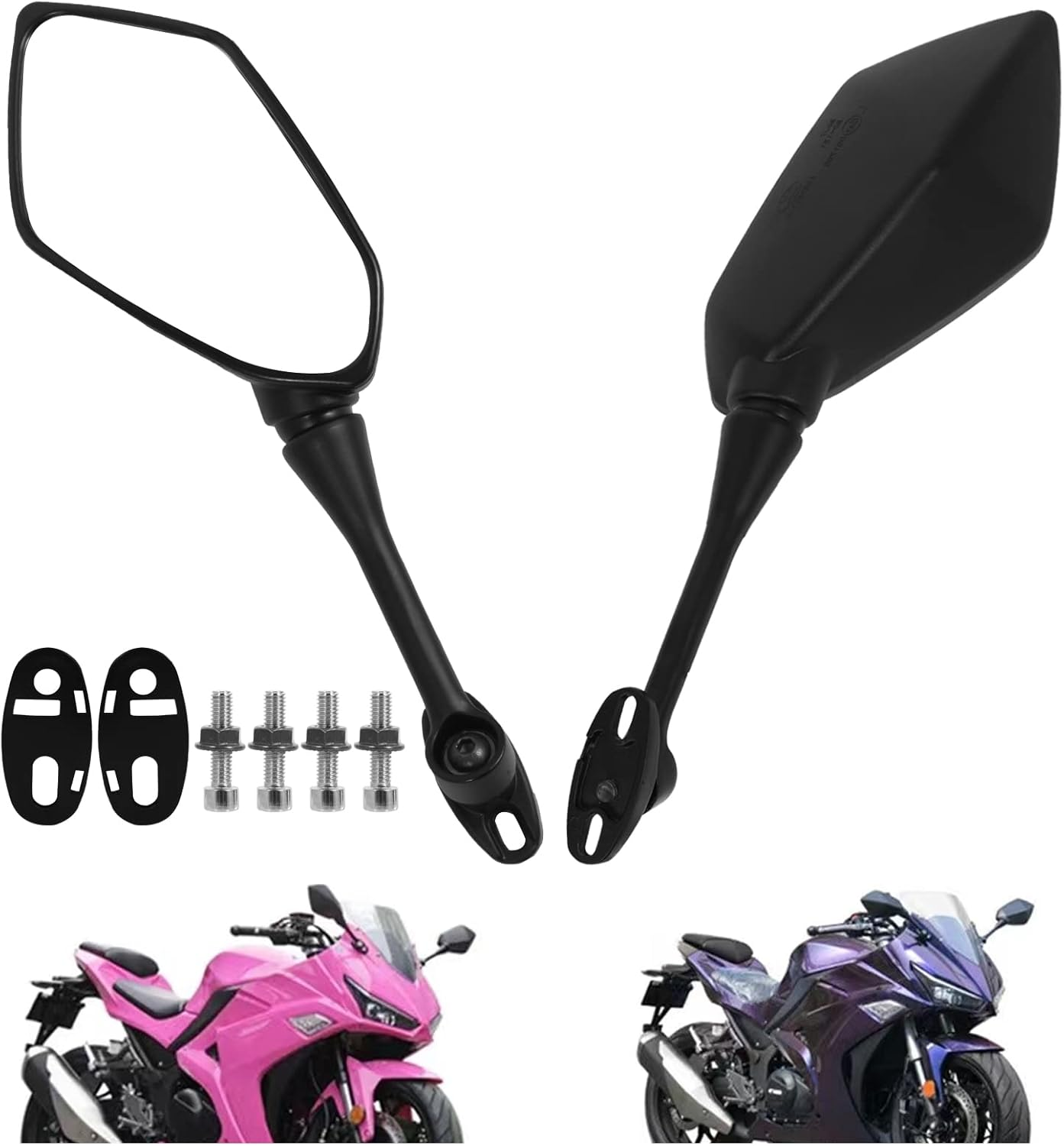 INKUDRI CBR600RR Mirrors CBR 600 F4 F4I Mirrors CBR250R CBR300R CBR500R CBR900RR CBR919 CBR929RR CBR954RR CBR1000RR VTR1000 VFR800 GT125R GT250R GT650R GT650S image number 1