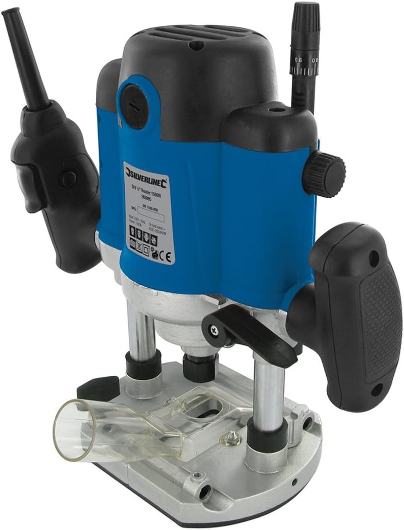 Silverline 264895-1500W DIY &frac12;&rdquo; Plunge Router 230V image number 3