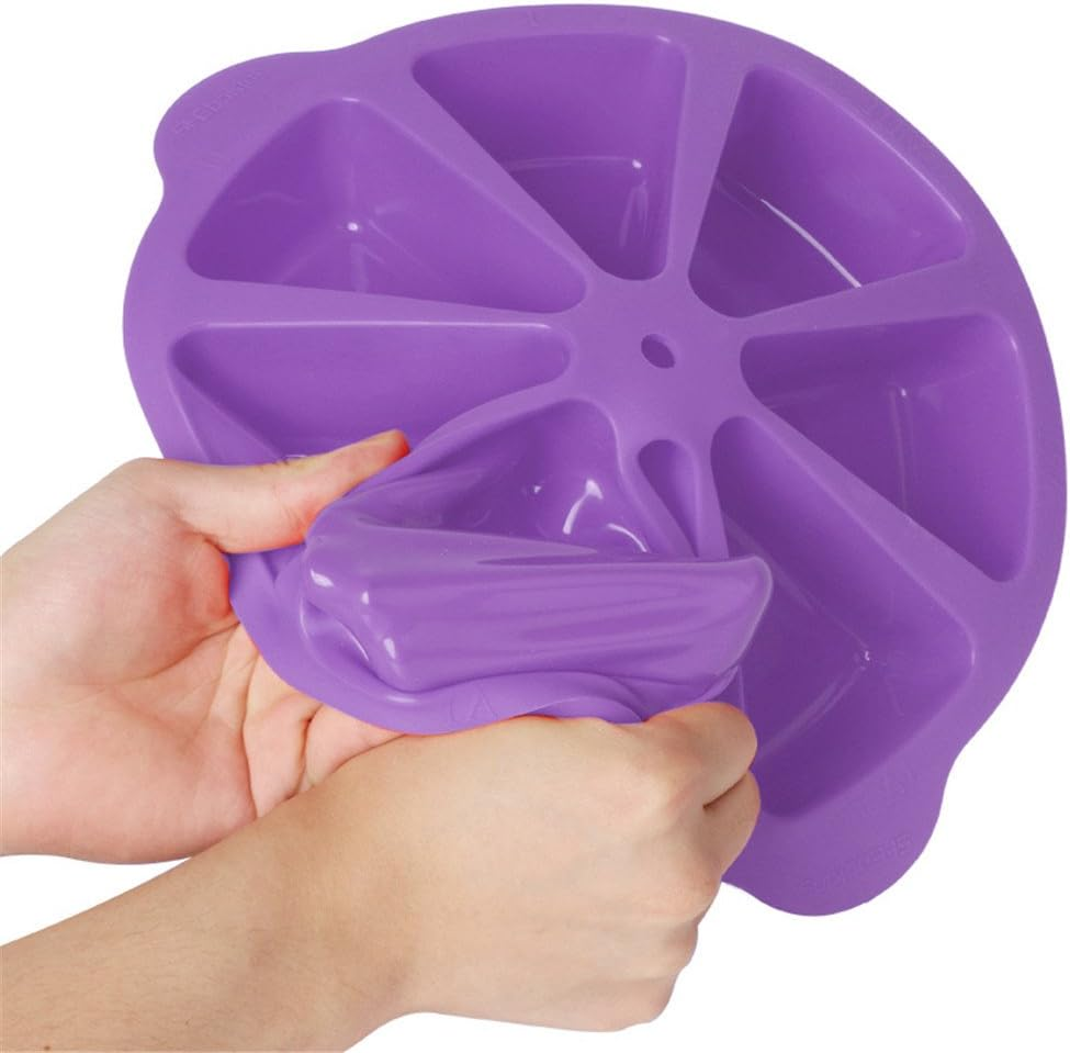 Cake Mold, Baking Molds Triangle DIY 8 Triangle Cavity Silicone Chocolate Cake Cupcake Biscuit Soap Baking Mold for Home Kitchen(Light Purple) image number 6