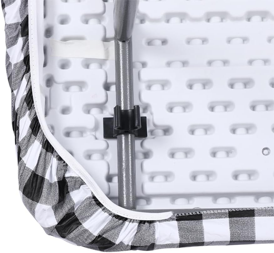 6Ft Picnic Table and Bench Cover,72In Waterproof Windproof Outdoor Elastic All around Tablecloth,Camping Essentials RV Gear,Black-White Checkered image number 5