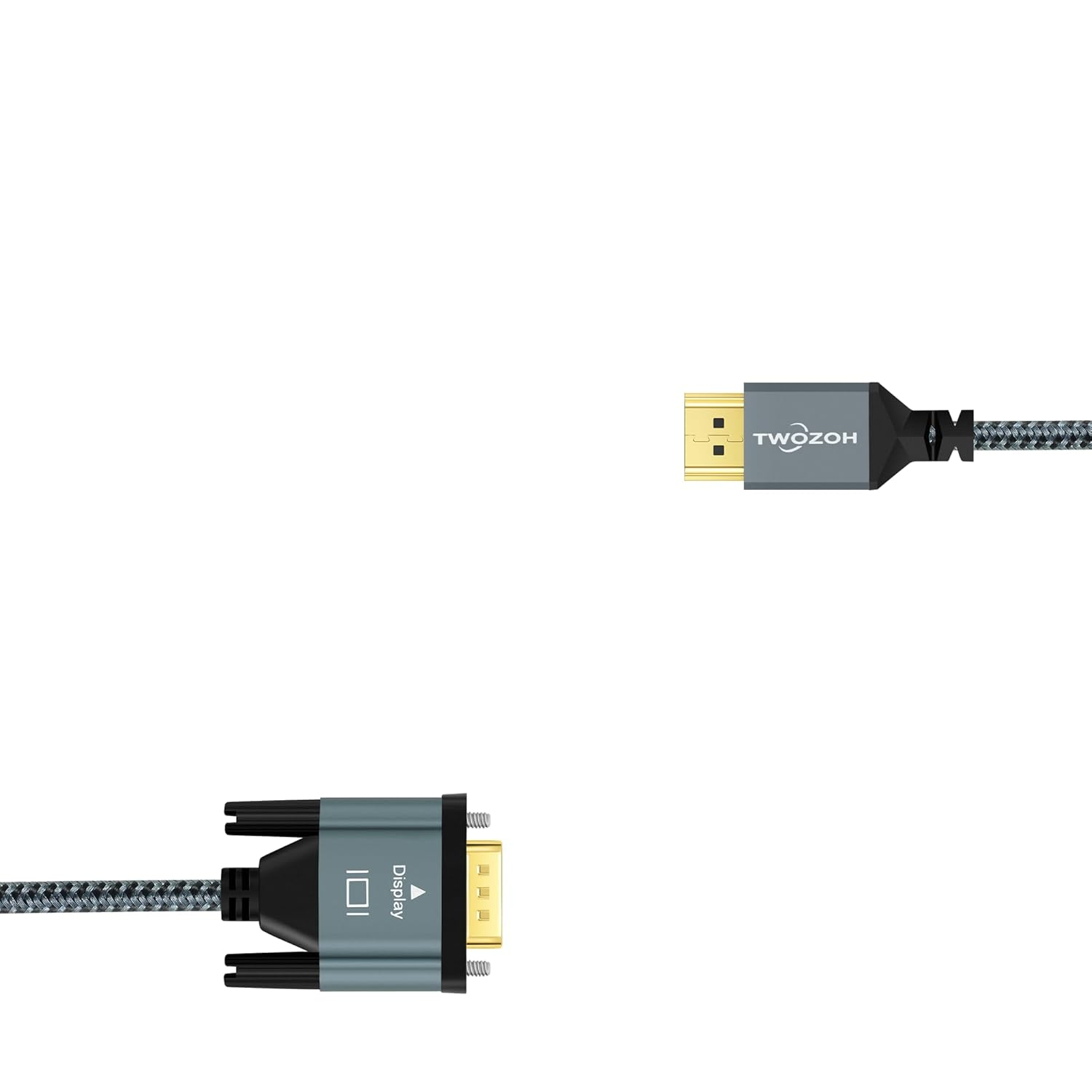 Twozoh HDMI to VGA Cable 3M. Aluminum Alloy Shell Nylon Braided & Gold-Plated Support 1080P/60HZ image number 5
