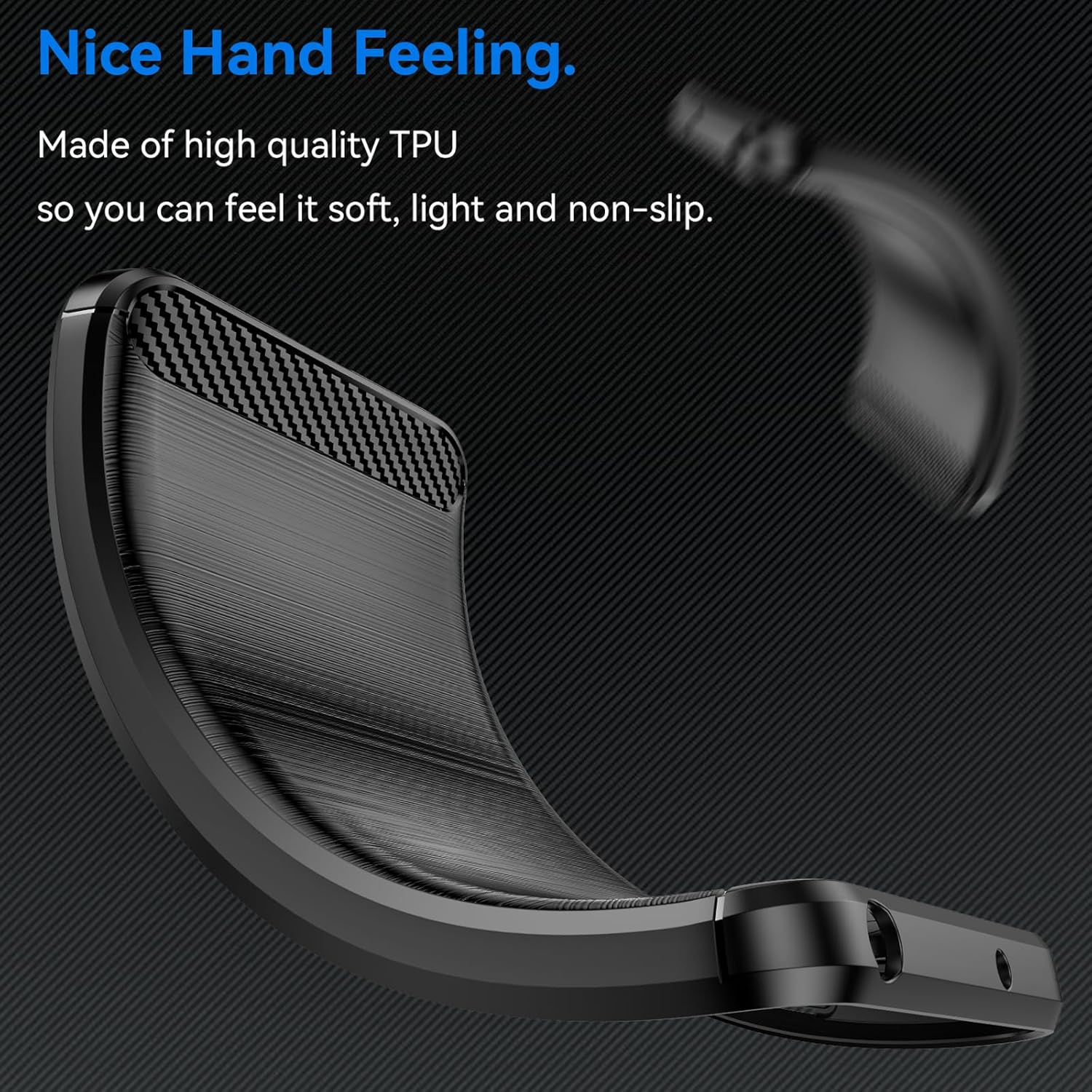 HEYUS Case for Oppo A60 5G /A40 /A40M /A3 /A3X 4G, Shock-Absorption Brushed Flexible Soft Carbon Fiber Protective Cover for Oppo A60 5G /A40 /A40M /A3 /A3X 4G- Black image number 2