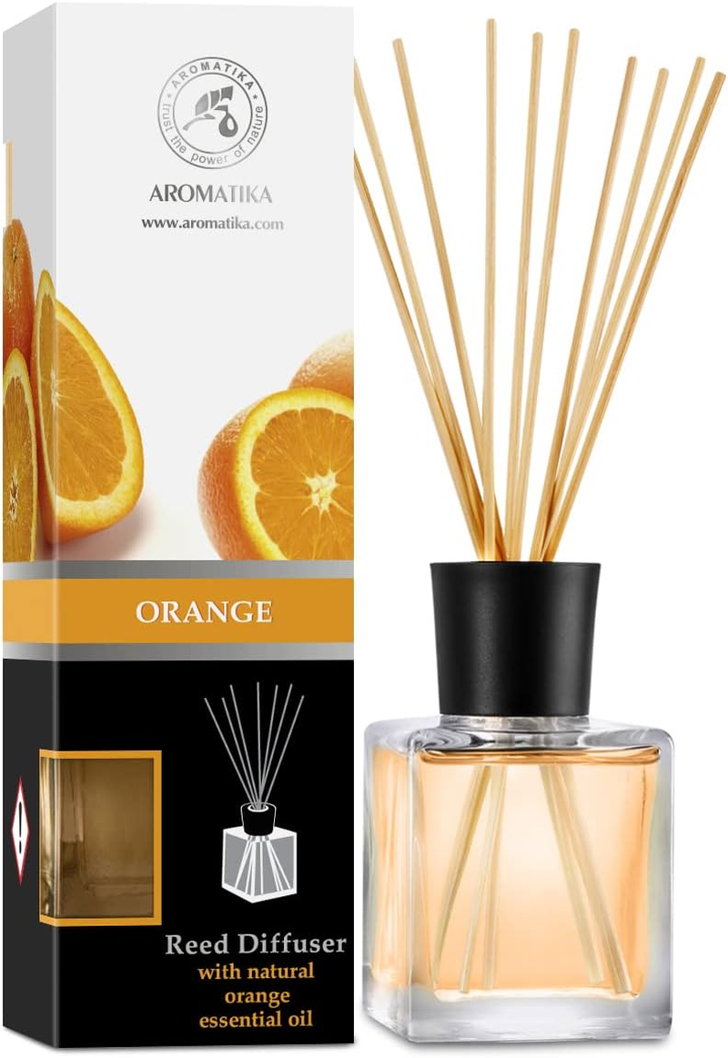 Orange Reed Diffuser Natural Essential Orange Oil 200Ml - Fresh & Long Lasting Home Fragrance - Gift Set with Bamboo Sticks - Best for Aromatherapy - Spa - Home - Kitchen - Bath - Office image number 6