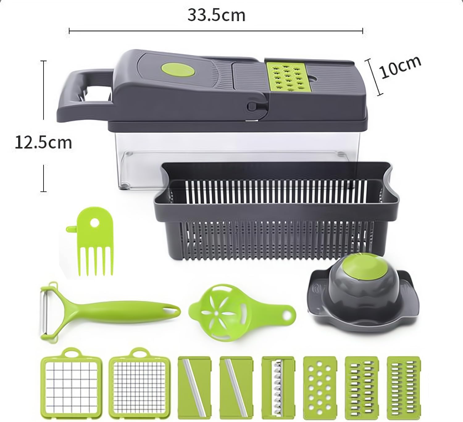 MEALIHOM 15 in 1 Vegetable Chopper Onion Chopper Mandolin Slicer Food Chopper Slicer Dicing Machine Cutter Veggie Chopper with 8 Blades Potato Carrot Garlic Chopper image number 6