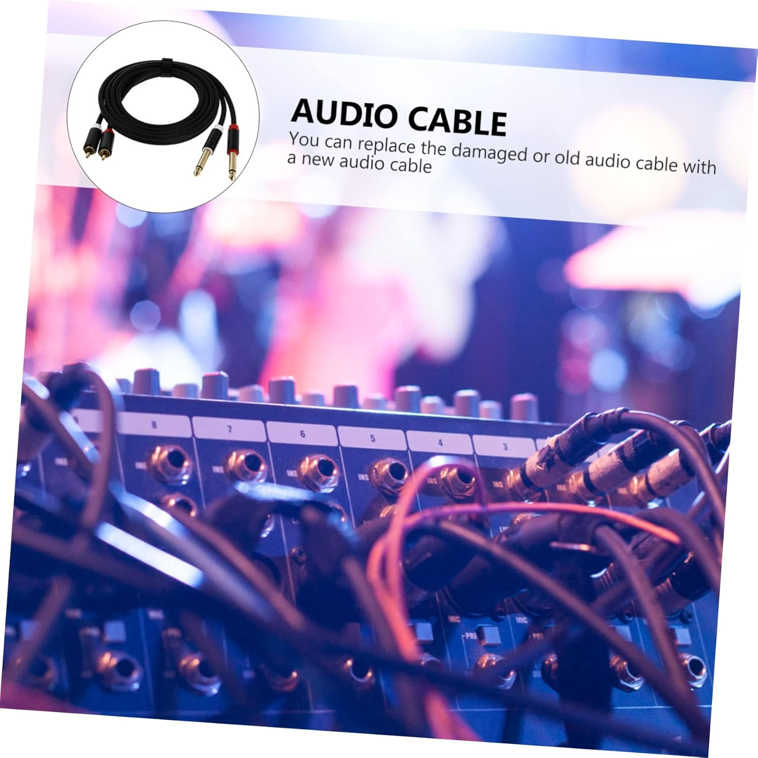 MERRYHAPY 2Pcs Audio Cable Black RCA to Dual Connector for Amplifier Mixer Audio Equipment Wire for Recorder Home Studio Use