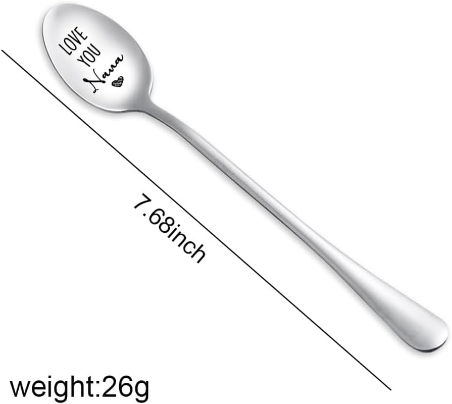 Mothers Day Gifts for Grandma Nana Spoon Gifts from Granddaughter Grandson Birthday Gifts for Grandma Grandmother Coffee Tea Lovers Gifts for Women Nana Gifts for Grandma Spoons