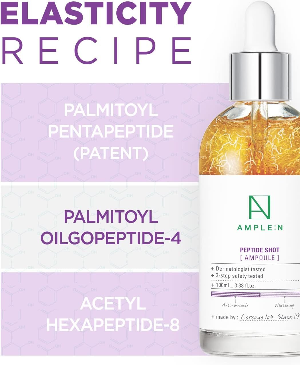 COR&Eacute;ANA AMPLE:N Peptide Shot Serum - Korean Anti-Aging Face Serum with Peptide Threads to Minimize Wrinkles and Improve Firmness - Lift Sagging Skin - Visibly Plump, 3.38 Fl. Oz. image number 5