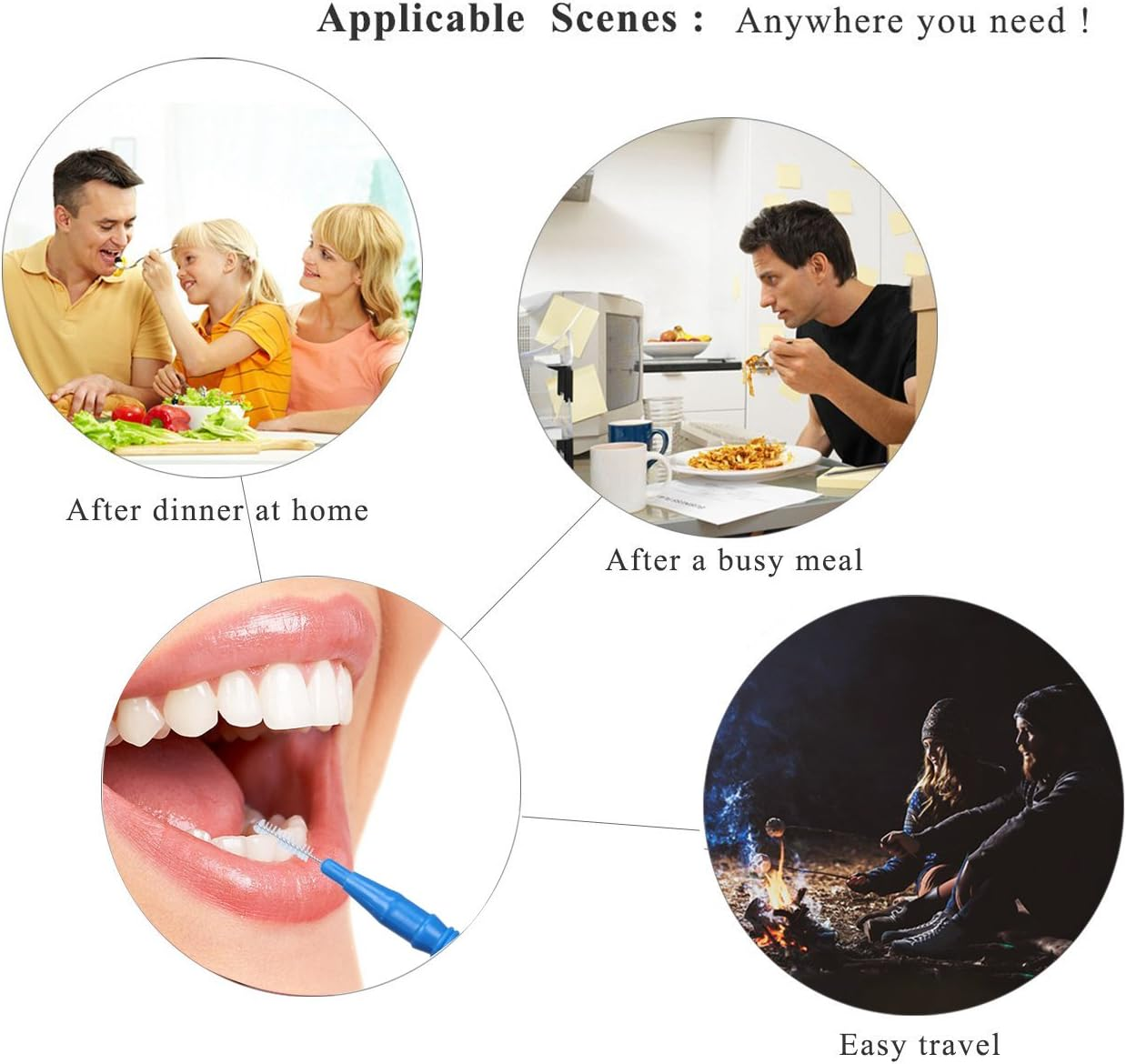 Interdental Brush (50 Counts) River Lake Toothpick Cleaners,Tooth Flossing Head Oral Dental Hygiene Brush,Tooth Cleaning Tool image number 1