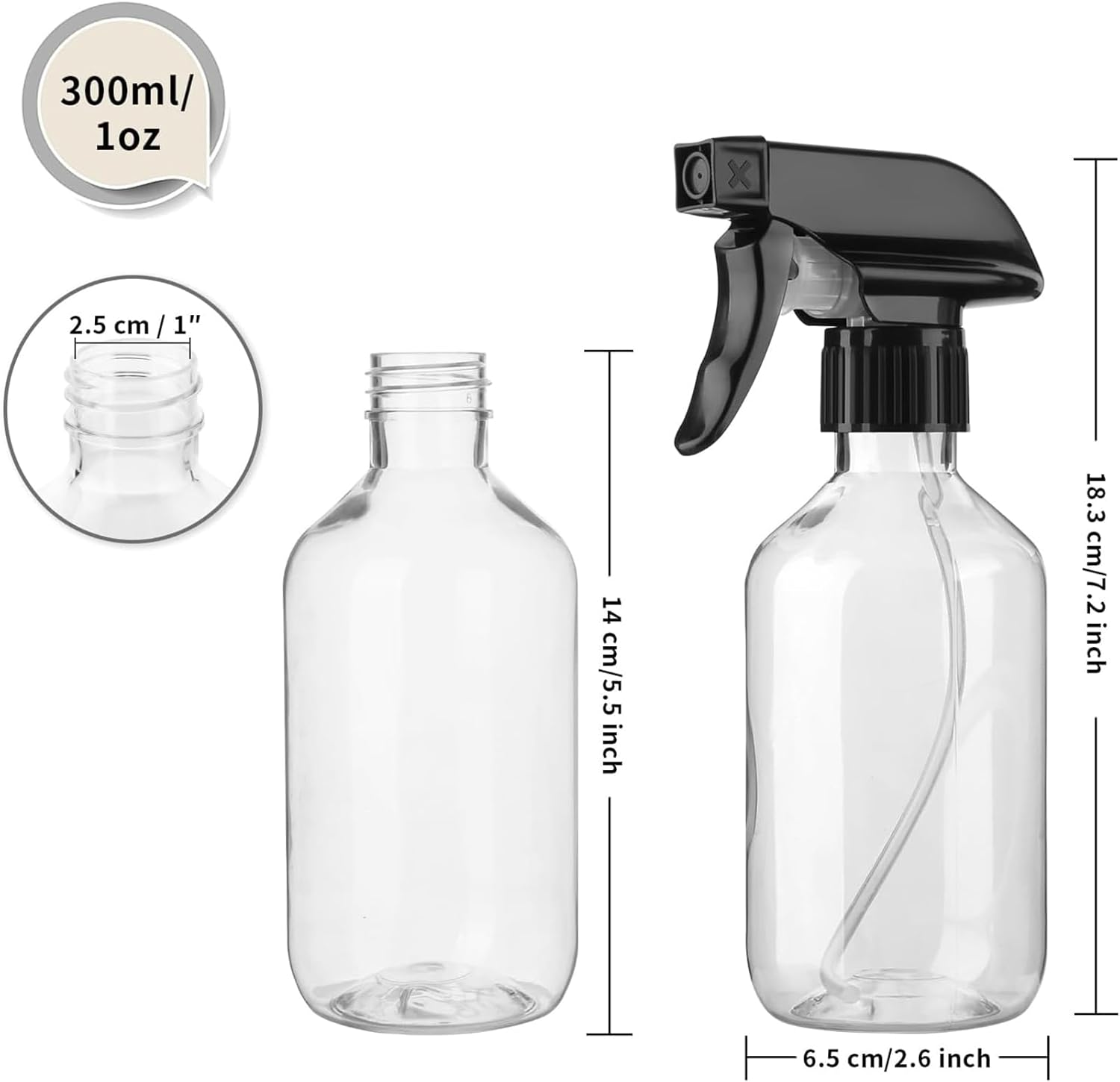 Gen?Rico Water Bottle - 300Ml Kitchen | Multifunctional Sprayer with Accessories | Garden for Hair Home Hair Perfume, Daily Reusable Bottle image number 1