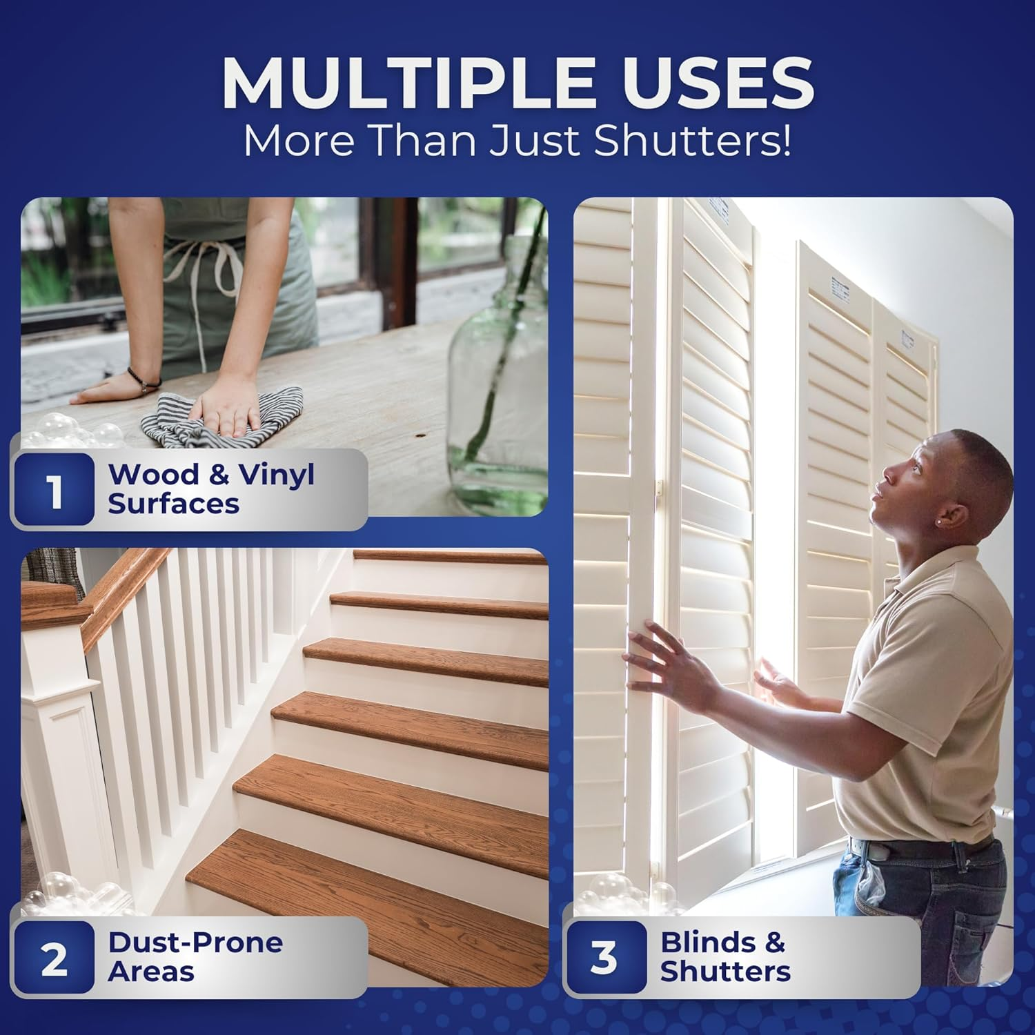 Plantation Shutter Cleaner Kit &ndash; Window Shutters Cleaning Kit with Cleaner Spray and Pure Cotton Cloth &ndash; Anti-Static Dust Cleaner Solution &ndash; Fresh and Clean Fragrance &ndash; Gentle Protective Finish image number 6