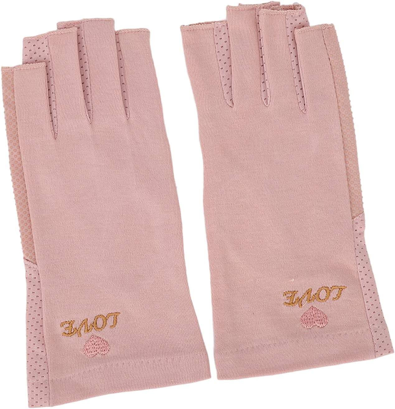 OEBUAFI Manicure Protective Cover, for UV Nail Lamp with Fine Stitching for Home Salon, Elastic and Breathable Cotton Fingerless, Suitable for Most Girls (Pale Pinkish Grey) - Light Yellow image number 4