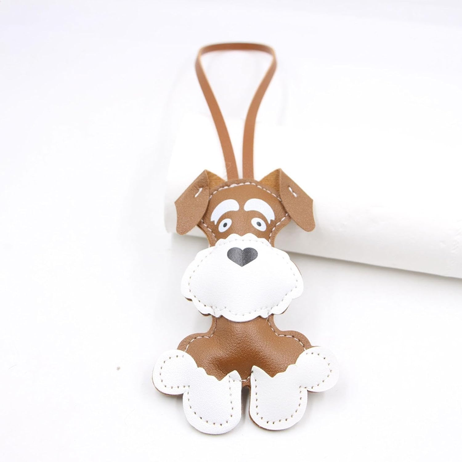 Leather Pet Bag Charm, Dog Backpack Charm, Dog Shape Trailer for Bag | Creative Accessory Puppy Pu Leather Wallet Bag Bag Smart Compound Bag Pendant image number 3