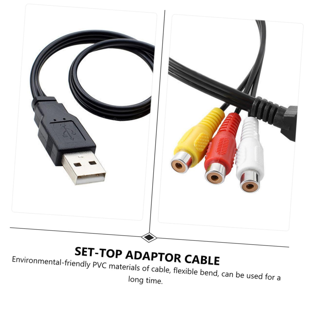 OHPHCALL USB to Audio Cable Copper Connector Set-Top Box Accessory for Home Theater Tv Av Adapter Cord image number 3
