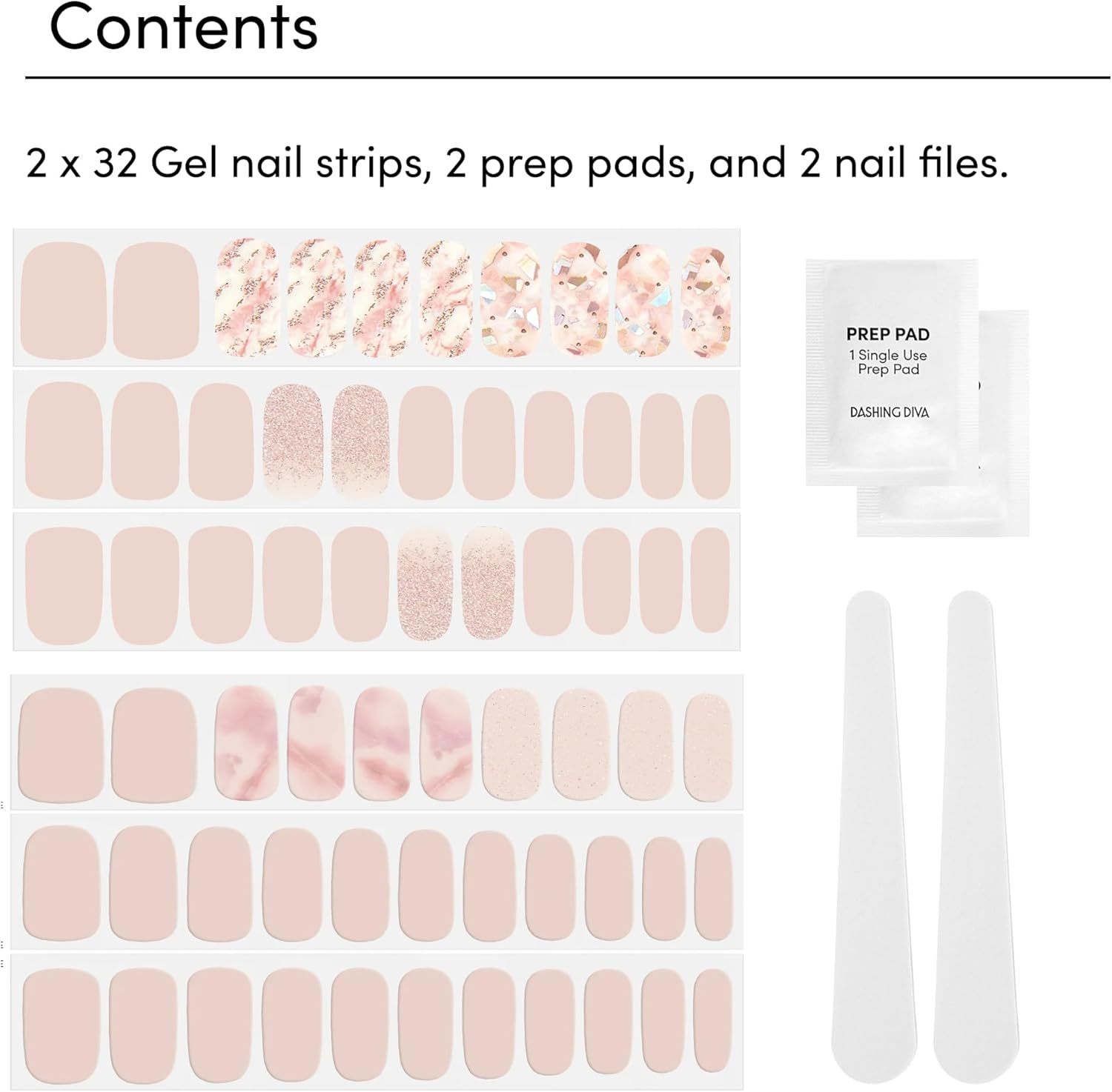 Dashing Diva Gloss Nail Strips Bundle - the Classic Marbles Collection - Crystal Clear & Maybe Marble - UV Free, Chip Resistant, Long Lasting Gel Stickers - Contains 2 Sets image number 6