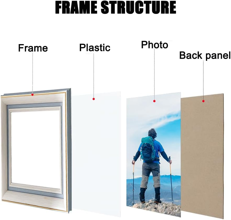 2 Pack Photo Frames 6 X 8 Picture Frame,Wall Hange and Table Decor for Home,Office,Gallery（Blue White） image number 2