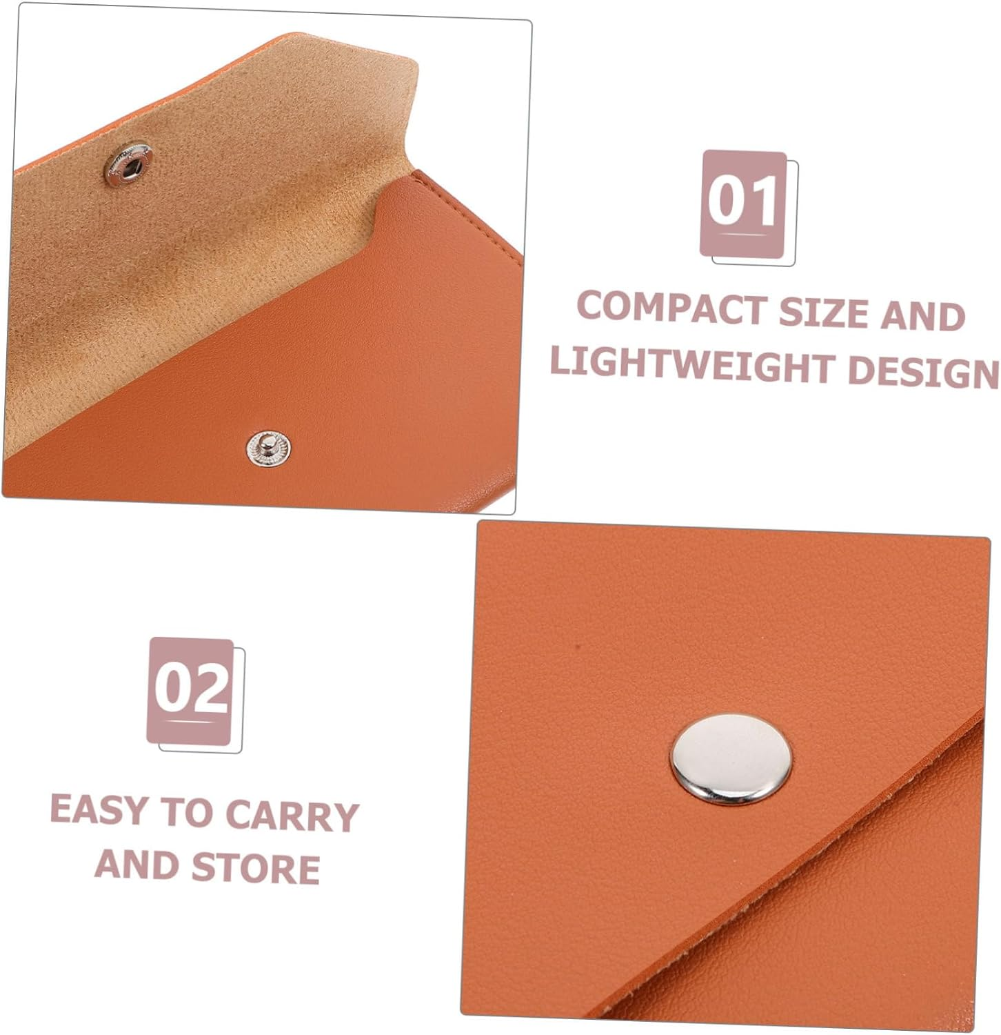 DOITOOL Pu Business Card Holder Wallet Cash Envelopes Bag for Card Organizer Passport Pouch Travel Document Holder - Brown image number 3