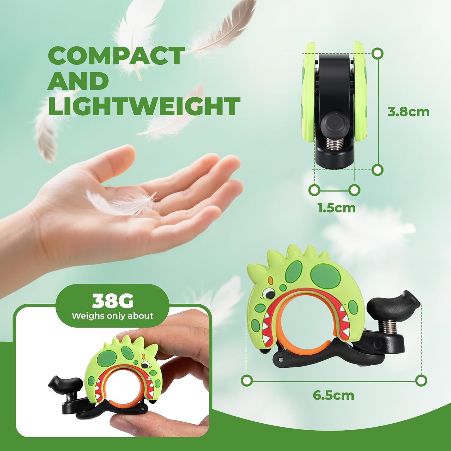 ROCKBROS Bike Bell Aluminum Alloy Bicycle Bell Mountain Bike Bells for Kids Adults with Loud Sound and Fit for 0.87-1In/22-25.4Mm Bicycle Handlebars - Rabbit image number 2