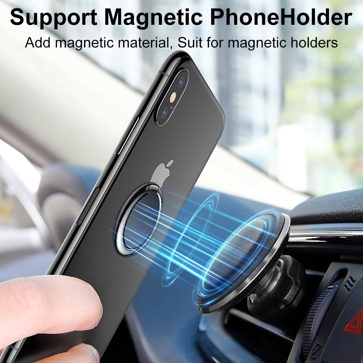 Cell Phone Grip, T Tersely 4 Pack Phone Ring Holder Finger Kickstand, Foldable Metal Cell Phone Rings Gripper Stand,Finger Grip Stand 180&deg; Rotation Ring Holder for Iphone Samsung & Other Phones image number 6