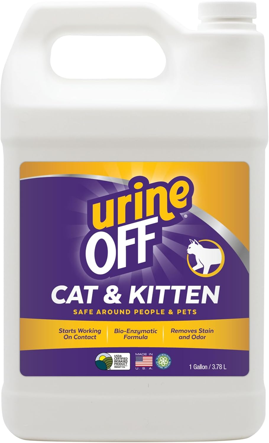 Urine off Cat and Kitten Odour and Stain Remover 3.78 Litre Refill image number 2