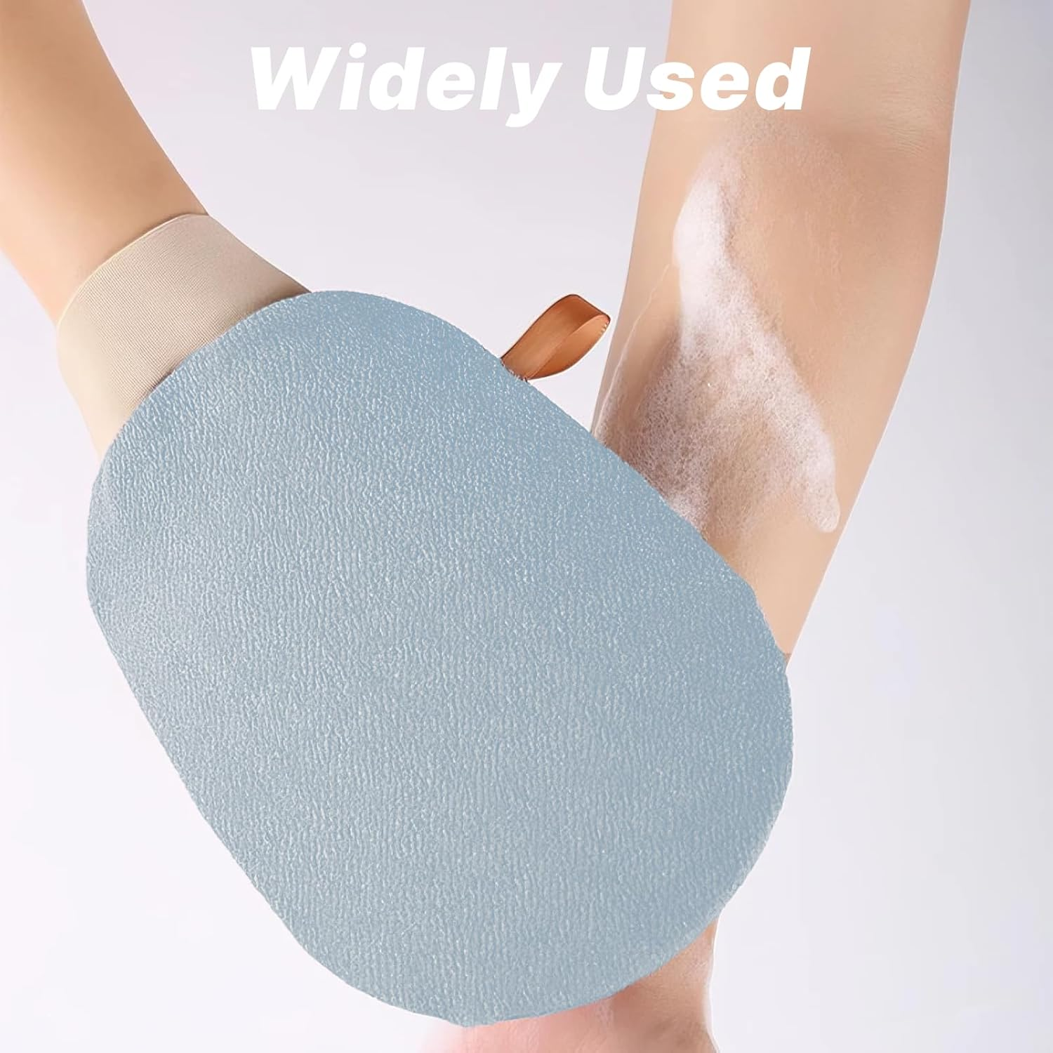 Exfoliating Glove, 2 PCS Blue & Pink Viscose Fiber Body Scrubber Gloves for Bath & Shower, Vegan Dead Skin & Self Tan Remover, Enhances Skin Texture, Ideal for All Skin Types, Durable & Eco Friendly image number 2