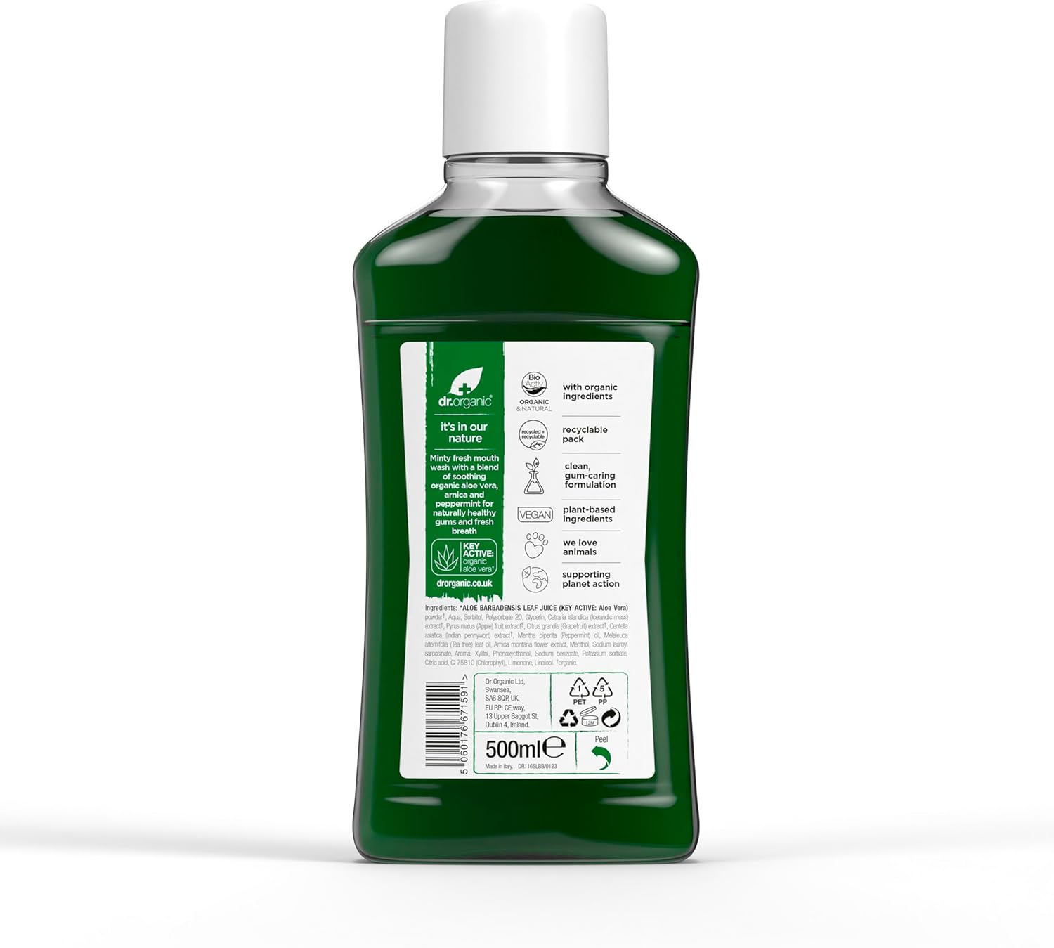 DR ORGANIC Mouthwash Organic Aloe Vera, 500Ml image number 5