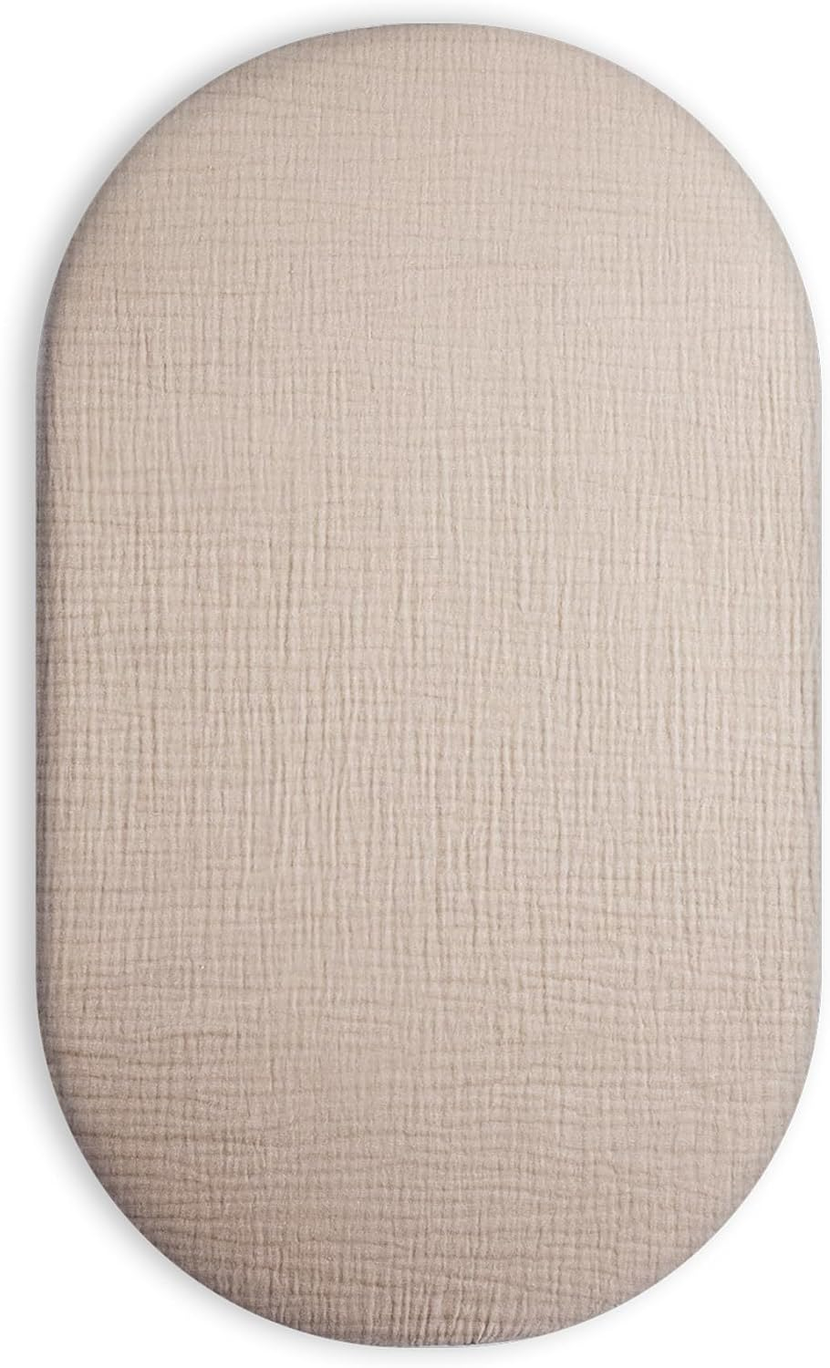 Bassinet Sheet for Baby Boy and Girl, Fitted Sheets for Rectangle, Oval, Hourglass Bassinet Mattress, Muslin Moses Basket Sheets with Neutral Style (White)